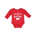 thumbnail image 1 of Inktastic Life's Better with Bacon Boys or Girls Long Sleeve Baby Bodysuit, 1 of 5