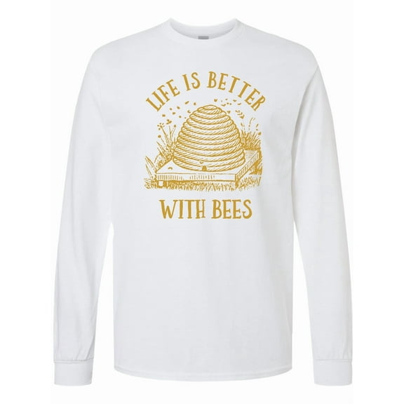 Inktastic Life's Better with Bees Long Sleeve T-Shirt