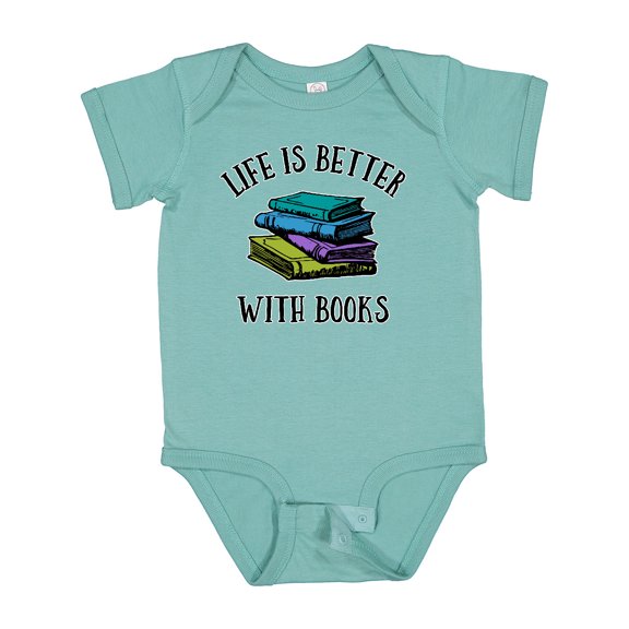 Inktastic Life's Better with Books Boys or Girls Baby Bodysuit