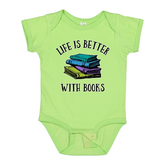 Inktastic Life's Better with Books Boys or Girls Baby Bodysuit