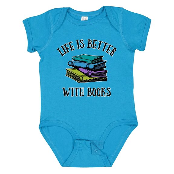 Inktastic Life's Better with Books Boys or Girls Baby Bodysuit