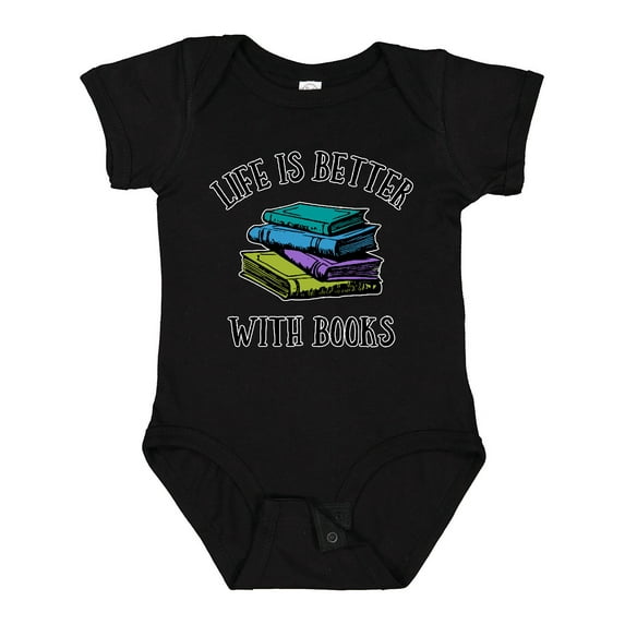 Inktastic Life's Better with Books Boys or Girls Baby Bodysuit
