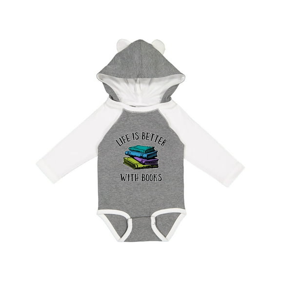 Inktastic Life's Better with Books Boys or Girls Long Sleeve Baby Bodysuit