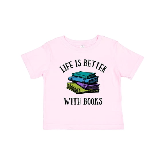 Inktastic Life's Better with Books Boys or Girls Toddler T-Shirt
