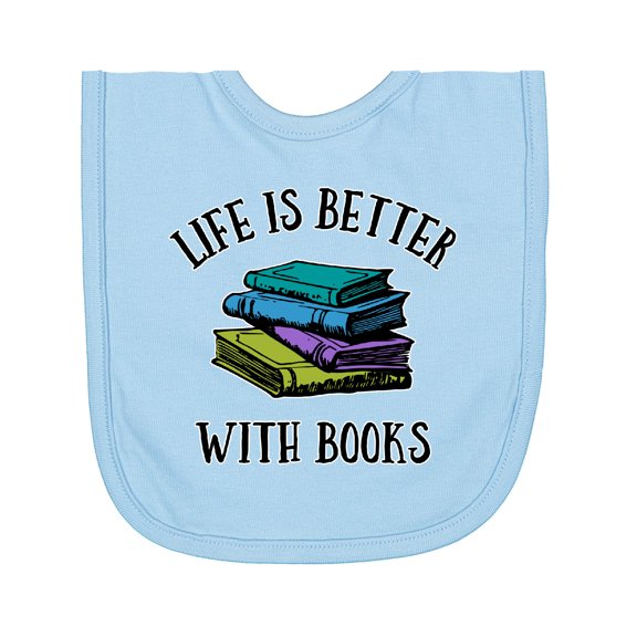 Inktastic Life's Better with Books Newborn Bib