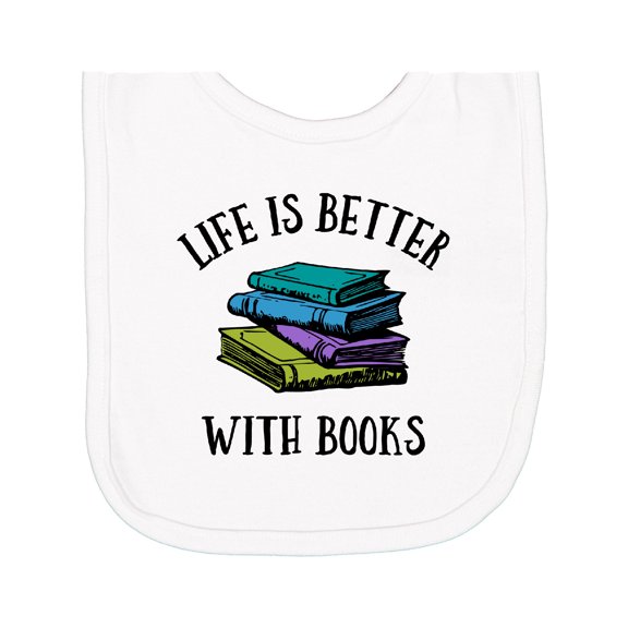 Inktastic Life's Better with Books Newborn Bib