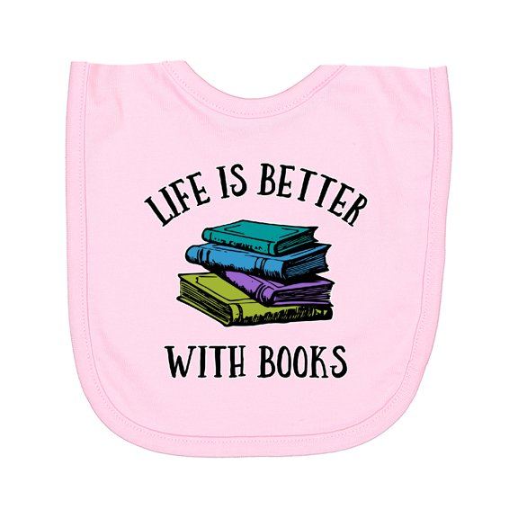 Inktastic Life's Better with Books Newborn Bib