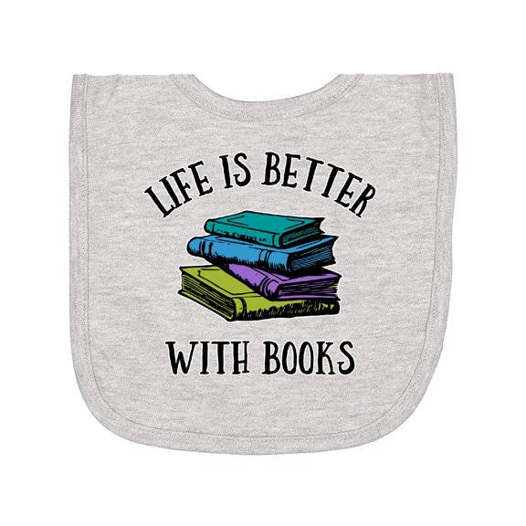 Inktastic Life's Better with Books Newborn Bib