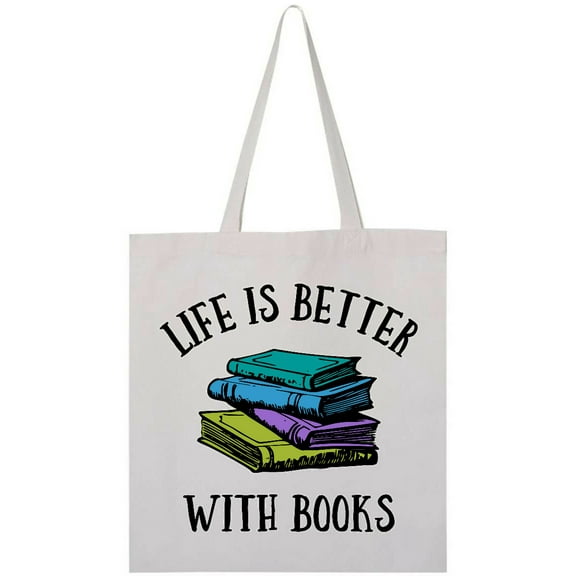 Inktastic Life's Better with Books Tote Bag