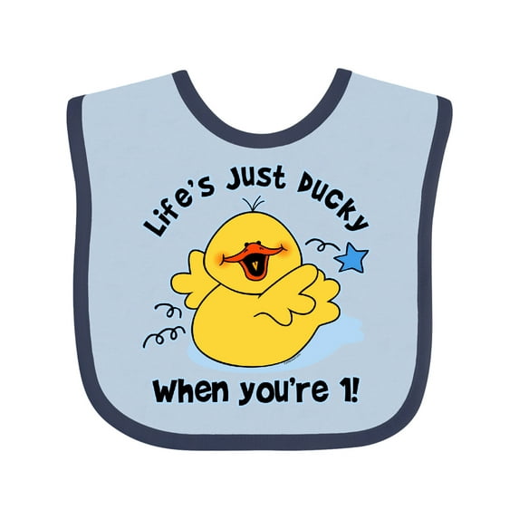 Inktastic Life's Ducky 1st Birthday Boys or Girls Baby Bib