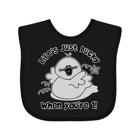 Inktastic Life's Ducky 1st Birthday Boys or Girls Baby Bib