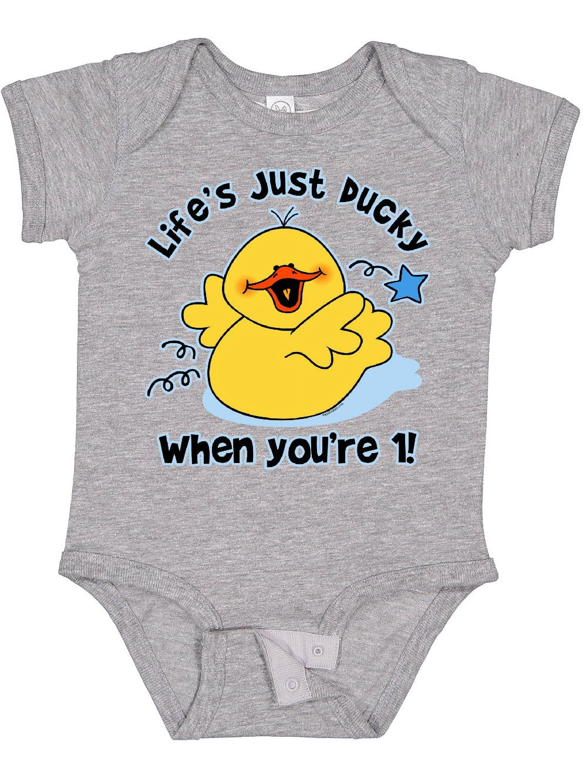 Inktastic Life's Ducky 1st Birthday Boys or Girls Baby Bodysuit