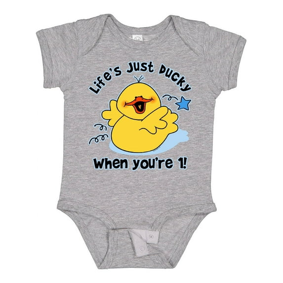 Inktastic Life's Ducky 1st Birthday Boys or Girls Baby Bodysuit