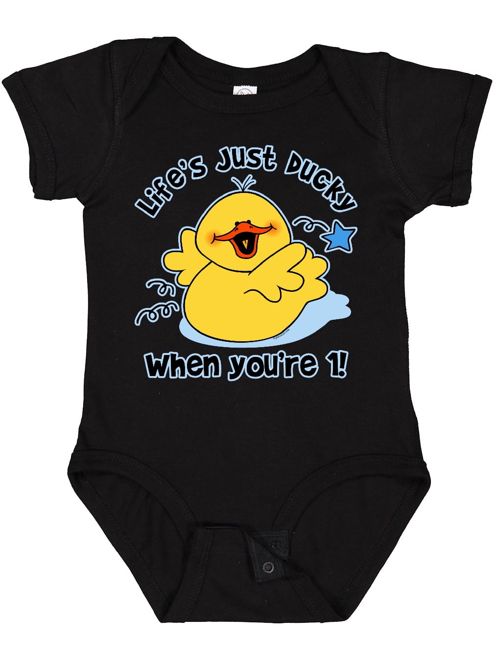 Inktastic Life's Ducky 1st Birthday Boys or Girls Baby Bodysuit