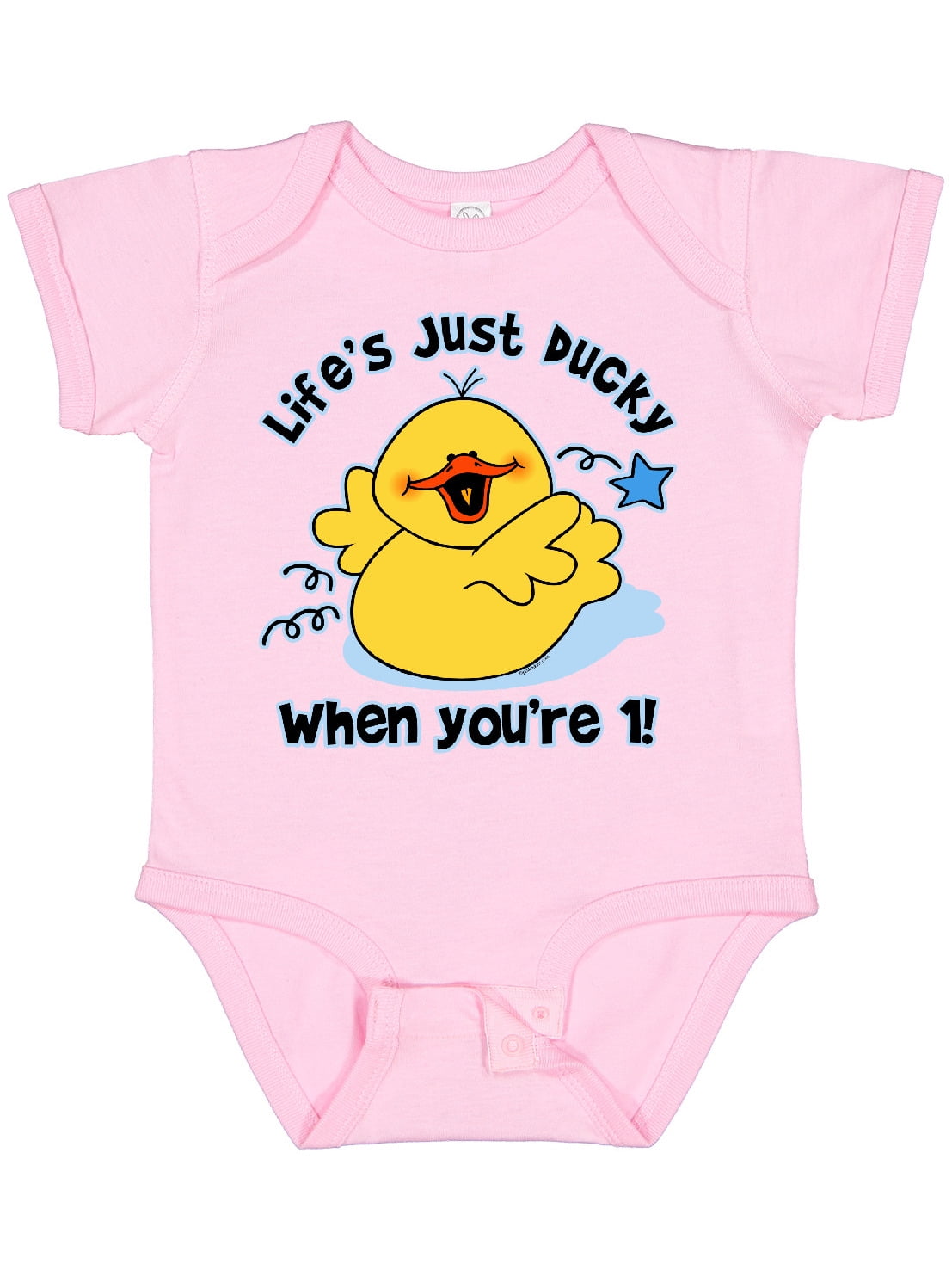Inktastic Life's Ducky 1st Birthday Boys or Girls Baby Bodysuit