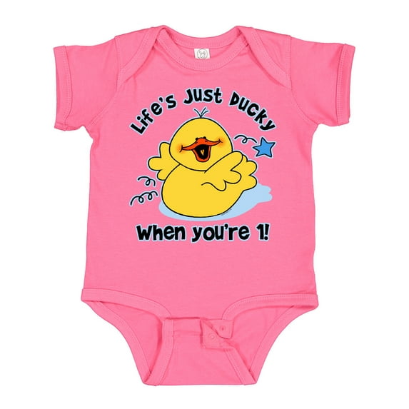 Inktastic Life's Ducky 1st Birthday Boys or Girls Baby Bodysuit