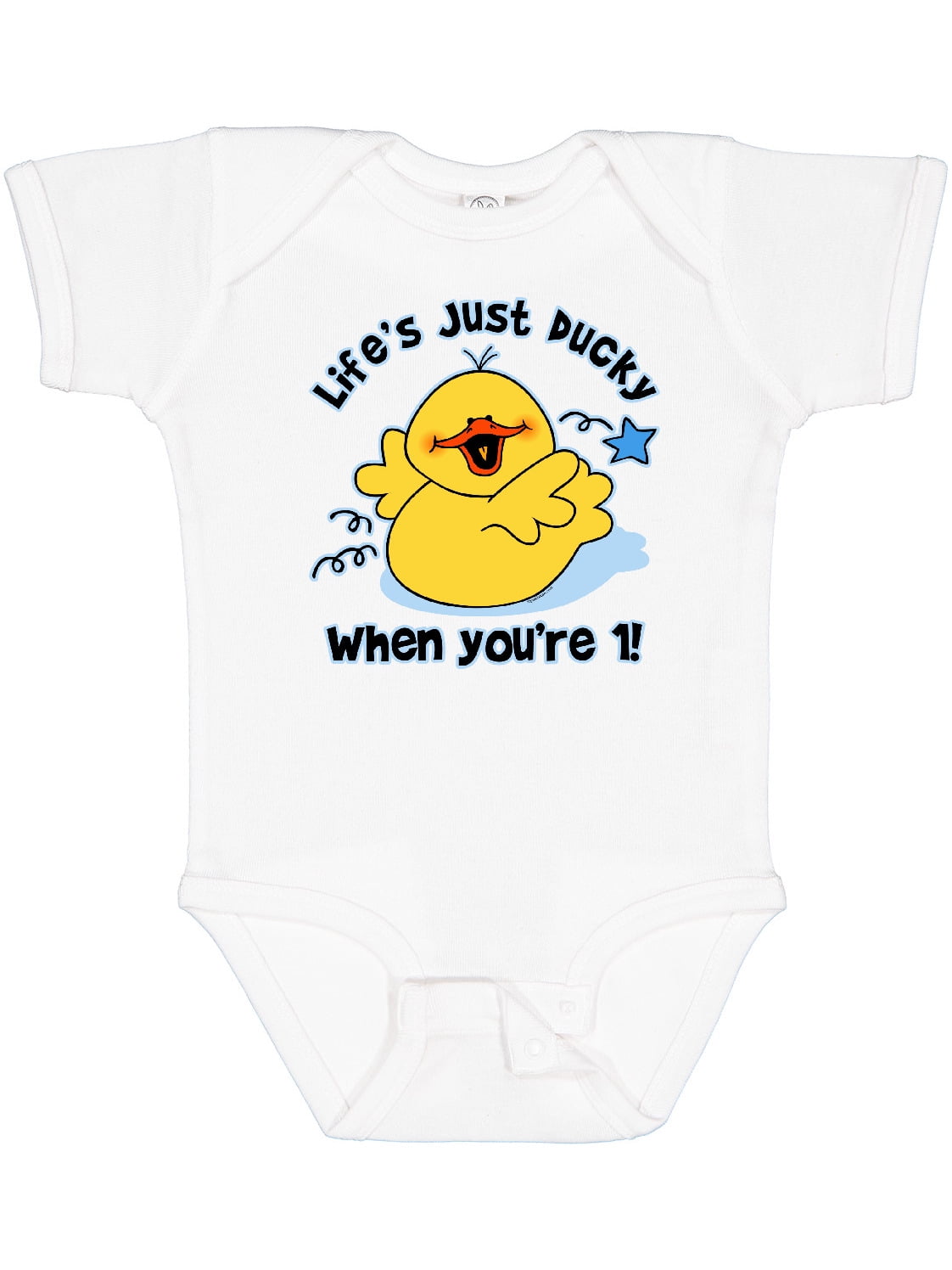 Inktastic Life's Ducky 1st Birthday Boys or Girls Baby Bodysuit