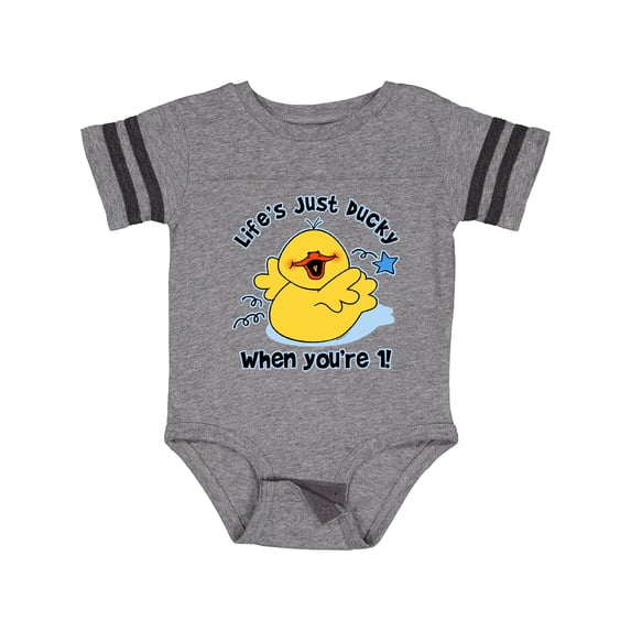 Inktastic Life's Ducky 1st Birthday Boys or Girls Baby Bodysuit