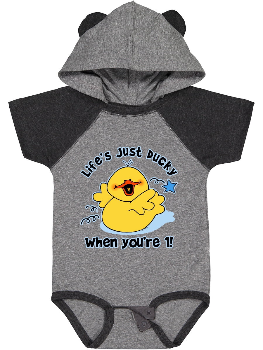Inktastic Life's Ducky 1st Birthday Boys or Girls Baby Bodysuit