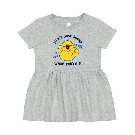 Inktastic Life's Ducky 1st Birthday Girls Baby Dress