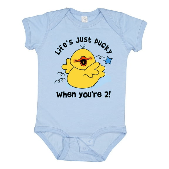 Inktastic Life's Ducky 2nd Birthday Boys or Girls Baby Bodysuit