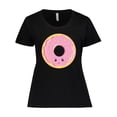 thumbnail image 1 of Inktastic Light Pink Donut Women's Plus Size T-Shirt, 1 of 5