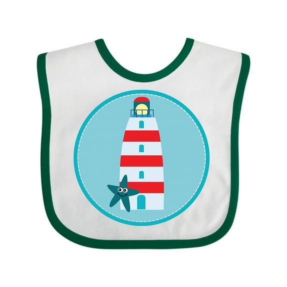 Inktastic Lighthouse Nautical Beach Boys or Girls Baby Bib