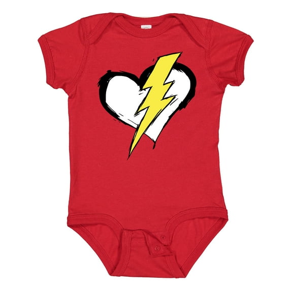 Inktastic Lightning Bolt Heart Boys or Girls Baby Bodysuit