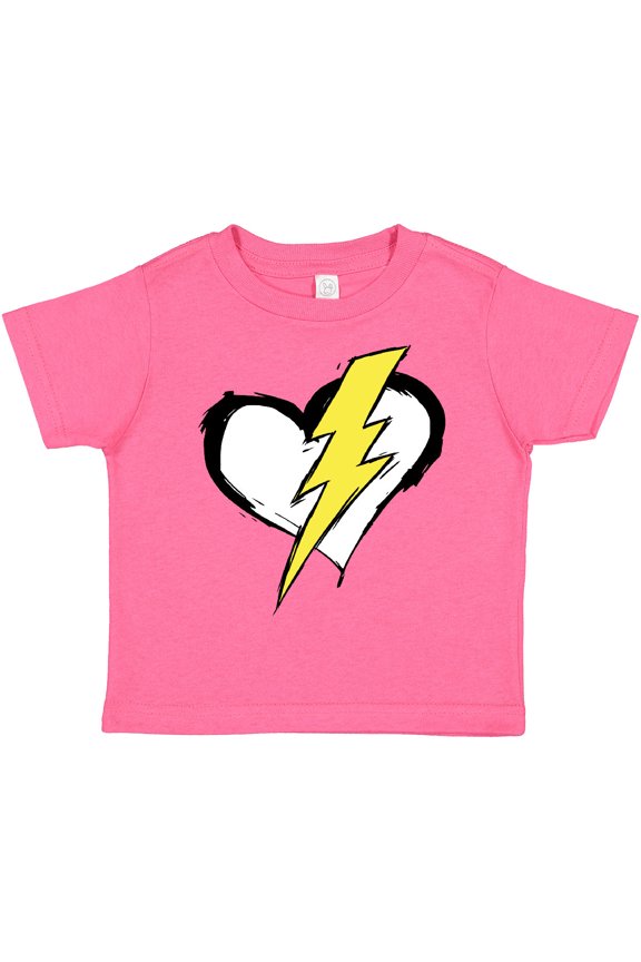 Lightning Bolt Heart Boys or Girls Toddler T-Shirt