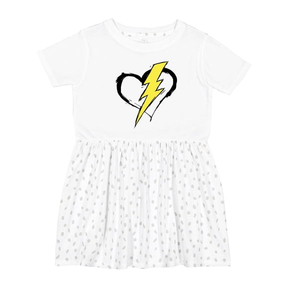 Inktastic Lightning Bolt Heart Girls Toddler Dress