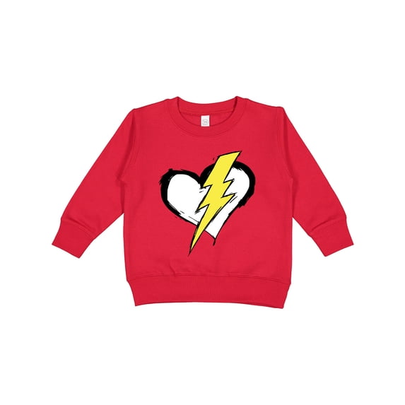 Inktastic Lightning Bolt Heart Toddler Sweatshirt