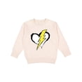 thumbnail image 1 of Inktastic Lightning Bolt Heart Toddler Sweatshirt, 1 of 4