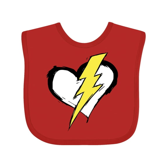 Inktastic Lightning bolt heart Boys or Girls Baby Bib