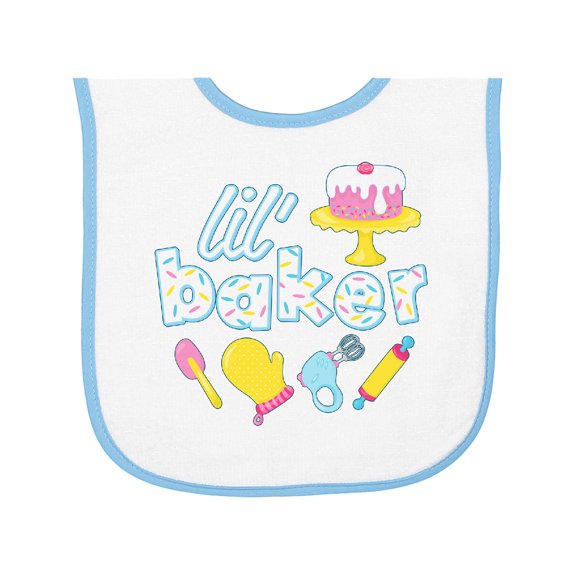 Inktastic Lil' Baker Icing and Cake Baby Terry Cloth Bib
