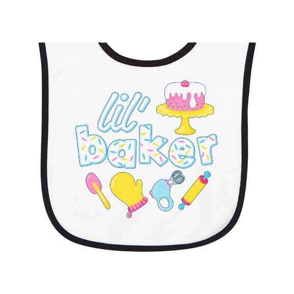 Inktastic Lil' Baker Icing and Cake Baby Terry Cloth Bib