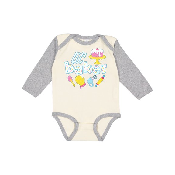 Inktastic Lil' Baker Icing and Cake Boys or Girls Long Sleeve Baby Bodysuit