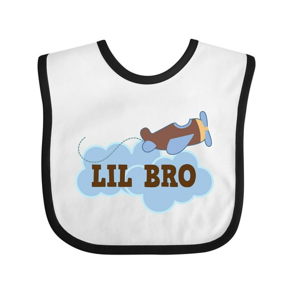 Inktastic Lil Bro Airplane Boys Pilot Brother Boys Baby Bib