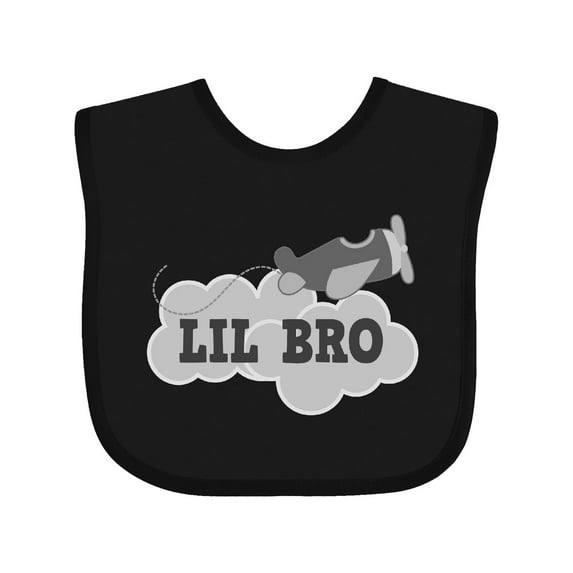 Inktastic Lil Bro Airplane Boys Pilot Brother Boys Baby Bib