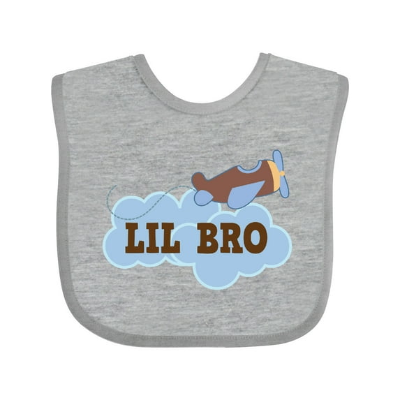 Inktastic Lil Bro Airplane Boys Pilot Brother Boys Baby Bib