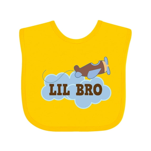 Inktastic Lil Bro Airplane Boys Pilot Brother Boys Baby Bib
