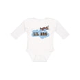 thumbnail image 1 of Inktastic Lil Bro Airplane Boys Pilot Brother Boys Long Sleeve Baby Bodysuit, 1 of 5