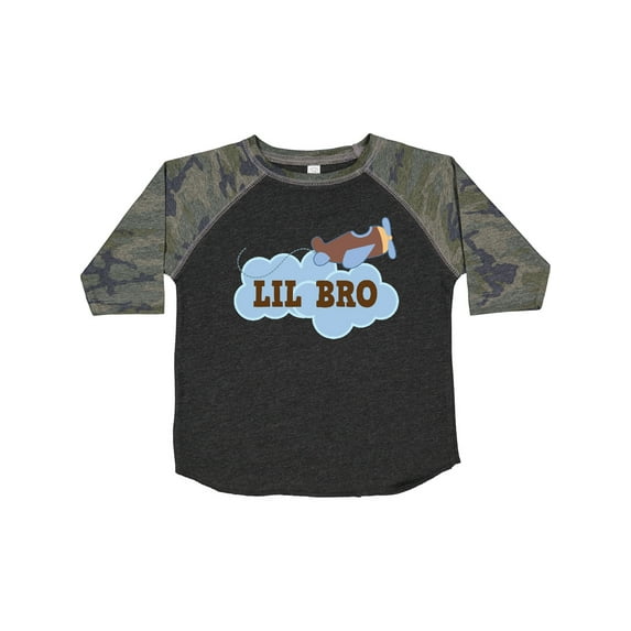 Inktastic Lil Bro Airplane Boys Pilot Brother Boys Toddler T-Shirt
