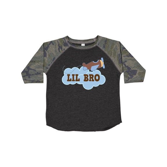 Inktastic Lil Bro Airplane Boys Pilot Brother Boys Toddler T-Shirt