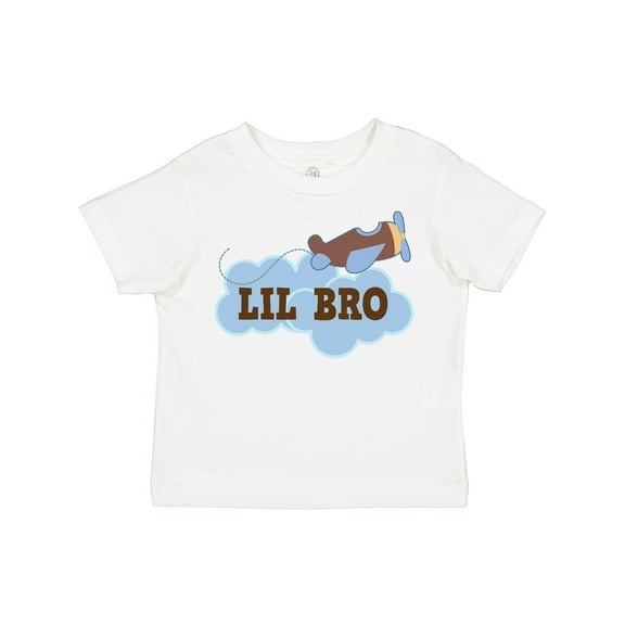 Inktastic Lil Bro Airplane Boys Pilot Brother Boys Toddler T-Shirt