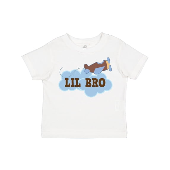 Inktastic Lil Bro Airplane Boys Pilot Brother Boys Toddler T-Shirt