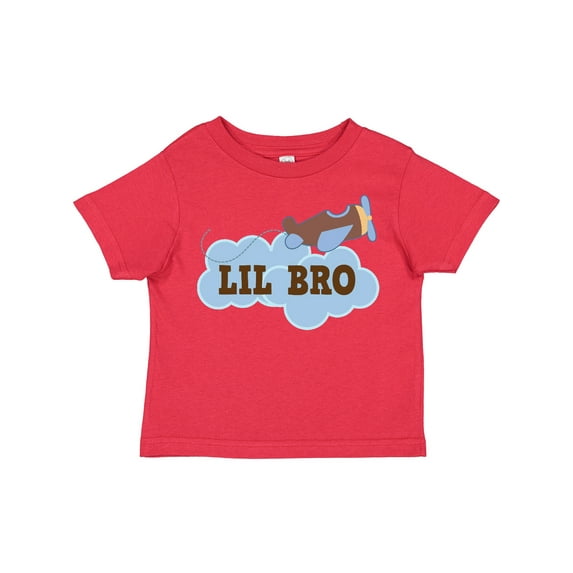 Inktastic Lil Bro Airplane Boys Pilot Brother Boys Toddler T-Shirt
