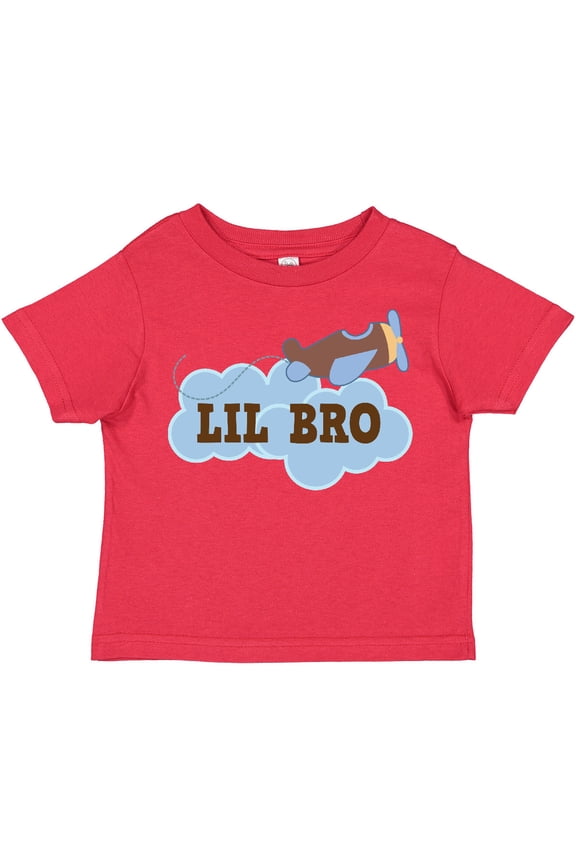 Lil Bro Airplane Boys Pilot Brother Boys Toddler T-Shirt