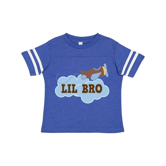 Inktastic Lil Bro Airplane Boys Pilot Brother Boys Toddler T-Shirt