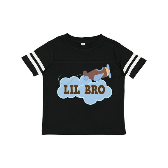 Inktastic Lil Bro Airplane Boys Pilot Brother Boys Toddler T-Shirt