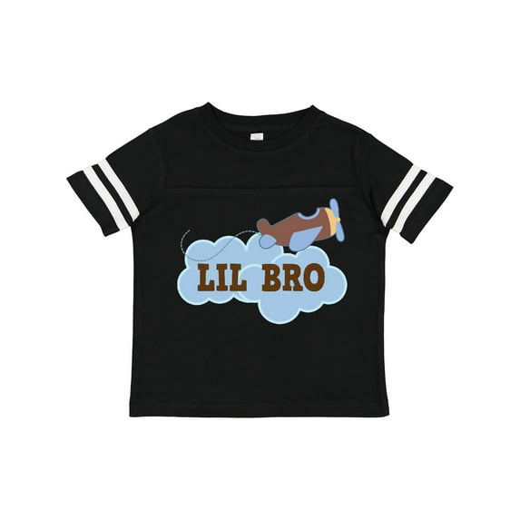 Inktastic Lil Bro Airplane Boys Pilot Brother Boys Toddler T-Shirt